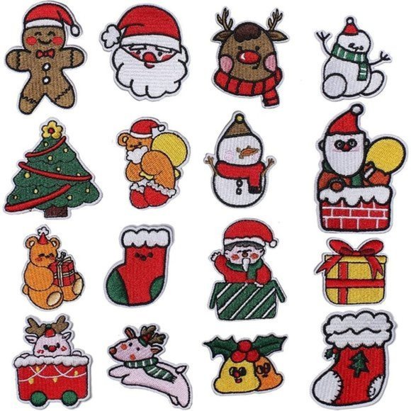 Christmas Embroidered Assorted Iron on Applique Patches - Picture 2 of 7